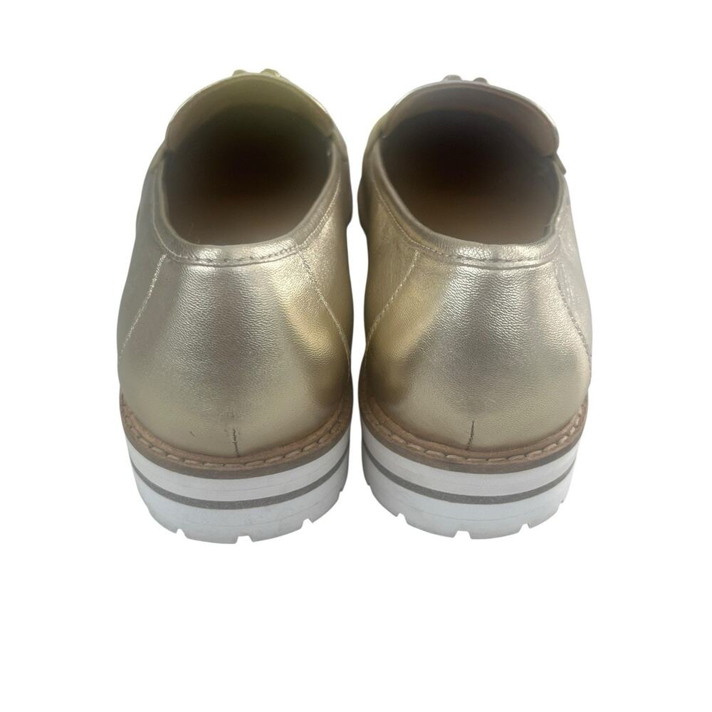 Talbots Tassel Loafer Women's Size 6 M Gold Metallic Leather Slip On Comfort - Picture 8 of 14